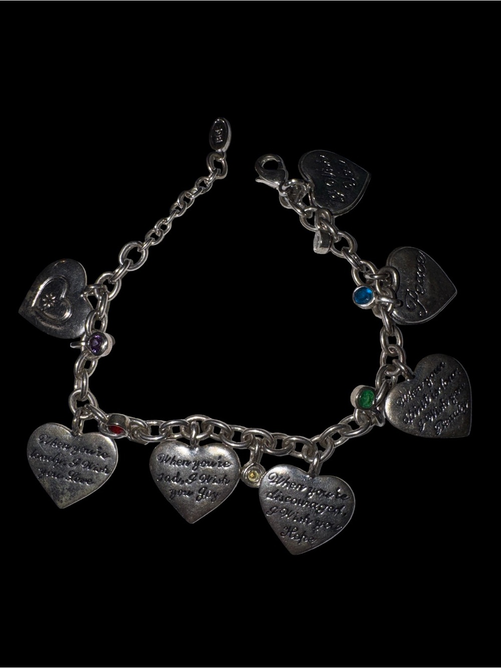 Title: "Wishes for My Daughter" Heart Charm Bracelet (by The Bradford Exchange)